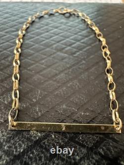 Vintage 9K Gold ID Petite Bracelet 7 Belcher Chain 2mm London Hallmark 1988