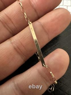 Vintage 9K Gold ID Petite Bracelet 7 Belcher Chain 2mm London Hallmark 1988