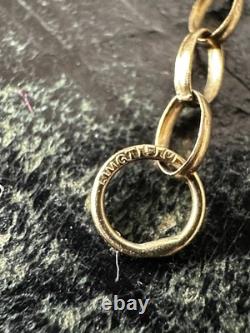 Vintage 9K Gold ID Petite Bracelet 7 Belcher Chain 2mm London Hallmark 1988