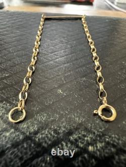 Vintage 9K Gold ID Petite Bracelet 7 Belcher Chain 2mm London Hallmark 1988