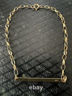 Vintage 9K Gold ID Petite Bracelet 7 Belcher Chain 2mm London Hallmark 1988
