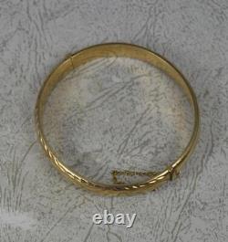 Vintage 9 Carat Gold 7 Bangle Bracelet