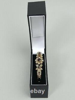 Vintage 9 Ct Gold Garnet & Seed Pearl Bangle Bracelet C. 1970 17.7 Grams
