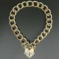 Vintage 9 Ct Gold Hollow Curb Link Gate Bracelet Birmingham 1973 11.7 Grams