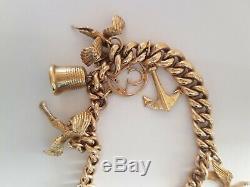 Vintage 9ct/375 Solid Gold Charm bracelet