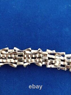 Vintage 9ct Gold 4 Gate Bracelet 7 Inches Long With Safety Chain 7.9g