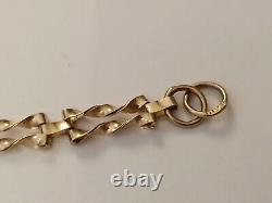 Vintage 9ct Gold Amethyst Bracelet 4.28g open work design 17.5cm