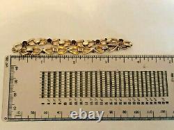 Vintage 9ct Gold Bow Bracelet set with Garnets Birmingham 1965 7.9g Boxed