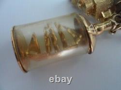 Vintage 9ct Gold Charm Bracelet, 13 x Charms, 94.54 Grams