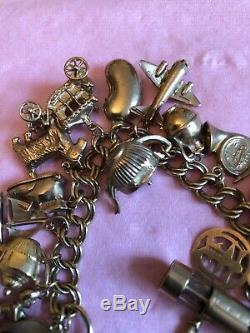 Vintage 9ct Gold Charm Bracelet With 26 Charms, Weighs 56Gms