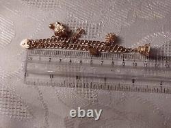 Vintage 9ct Gold Double Link Bracelet, Padlock, & 6 Charms, 12.44 gms 1970s/80s