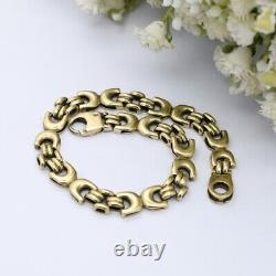 Vintage 9ct Gold Fancy Link Chain Bracelet Chunky Gold CD Link