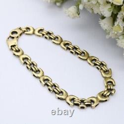 Vintage 9ct Gold Fancy Link Chain Bracelet Chunky Gold CD Link