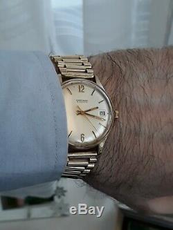 Vintage 9ct Gold Garrard Mens Automatic with solid 9ct Gold bracelet strap VGWO