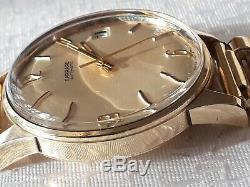 Vintage 9ct Gold Garrard Mens Automatic with solid 9ct Gold bracelet strap VGWO