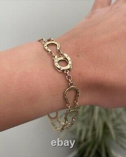 Vintage 9ct Gold Horseshoe Link Bracelet 10g