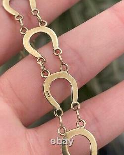 Vintage 9ct Gold Horseshoe Link Bracelet 10g