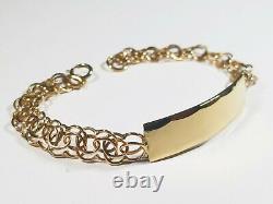 Vintage 9ct Gold ID Bracelet Double Link London 1978 Hallmark 7 inches