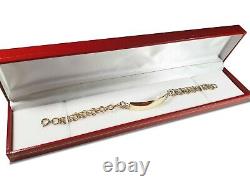 Vintage 9ct Gold ID Bracelet Double Link London 1978 Hallmark 7 inches