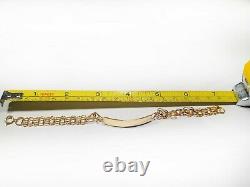 Vintage 9ct Gold ID Bracelet Double Link London 1978 Hallmark 7 inches