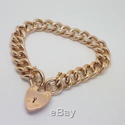 Vintage 9ct Gold Ladies Chunky Hollow Link Charm Bracelet. Goldmine Jewellers