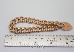 Vintage 9ct Gold Ladies Chunky Hollow Link Charm Bracelet. Goldmine Jewellers