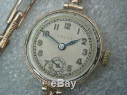 Vintage 9ct Gold Ladies Rolex Wristwatch On 9ct Bracelet
