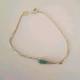 Vintage 9ct Gold Modernist Bracelet 2g Birmingham Hallmarked Green Inlay 6.5