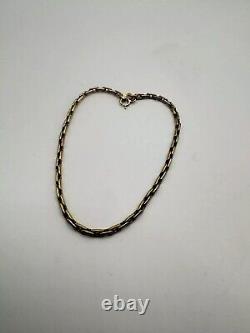 Vintage 9ct Gold Oval Link Belcher Chain 7-3/4 Bracelet R304