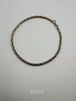 Vintage 9ct Gold Oval Link Belcher Chain 7-3/4 Bracelet R304