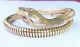 Vintage 9ct Gold Smith & Pepper Coiled Snake Bracelet With Ruby Eyes