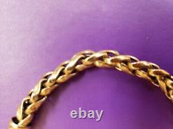 Vintage 9ct Gold Spiga Wheat Style Link Bracelet 20cm long just over 11g