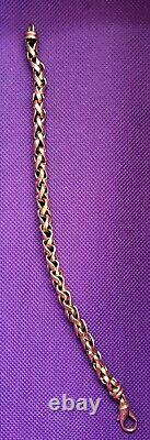 Vintage 9ct Gold Spiga Wheat Style Link Bracelet 20cm long just over 11g