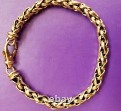 Vintage 9ct Gold Spiga Wheat Style Link Bracelet 20cm long just over 11g