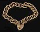 Vintage 9ct Gold Textured Curb Bracelet With Heart Padlock Clasp C1992 25.0g