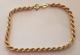 Vintage 9ct Gold Twist Rope Link Chain Bracelet. 7 Long