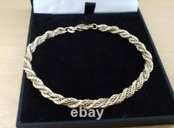 Vintage 9ct Gold Two Tone Bracelet 6 Grams White & Yellow Gold Hallmarked Boxed