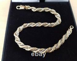 Vintage 9ct Gold Two Tone Bracelet 6 Grams White & Yellow Gold Hallmarked Boxed