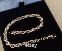 Vintage 9ct Gold Two Tone Bracelet 6 Grams White & Yellow Gold Hallmarked Boxed