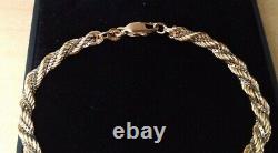 Vintage 9ct Gold Two Tone Bracelet 6 Grams White & Yellow Gold Hallmarked Boxed