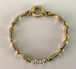 Vintage 9ct Gold (Y&W) Bracelet of Ridged Torpedo design FH London 1988 15.6g