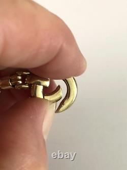 Vintage 9ct Gold (Y&W) Bracelet of Ridged Torpedo design FH London 1988 15.6g