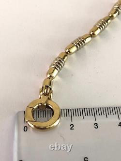 Vintage 9ct Gold (Y&W) Bracelet of Ridged Torpedo design FH London 1988 15.6g