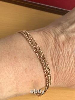 Vintage 9ct Rose Gold Bracelet/ 7.5inches