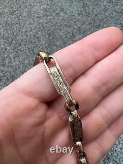 Vintage 9ct Rose Gold Chunky Bars Chain Bracelet Large 9k 375