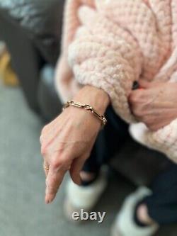 Vintage 9ct Rose Gold Chunky Bars Chain Bracelet Large 9k 375