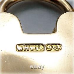 Vintage 9ct Rose Gold Curb Link 7.25 Bracelet with hand-engraved Heart Padlock