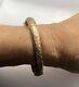 Vintage 9ct Rose Gold Engraved Bangle With Safety Chain