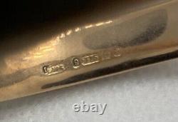 Vintage 9ct Rose Gold Engraved Bangle With Safety Chain