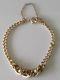 Vintage 9ct Rose Gold Ruby And Seed Pearl Curb Bracelet (with Safety Chain)